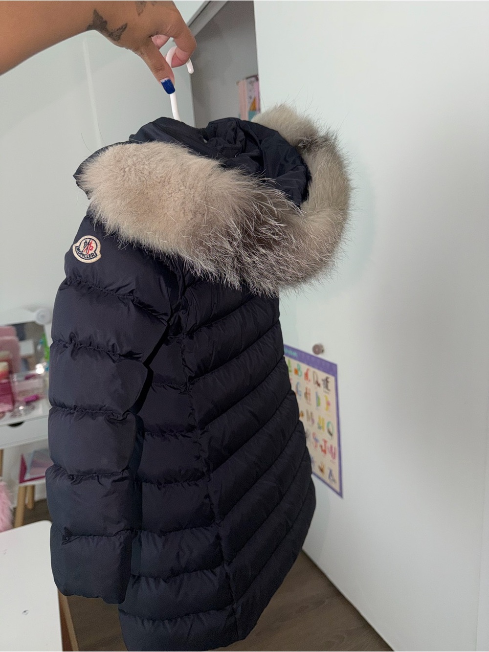 Moncler Enfant Abelle Long Down Jacket